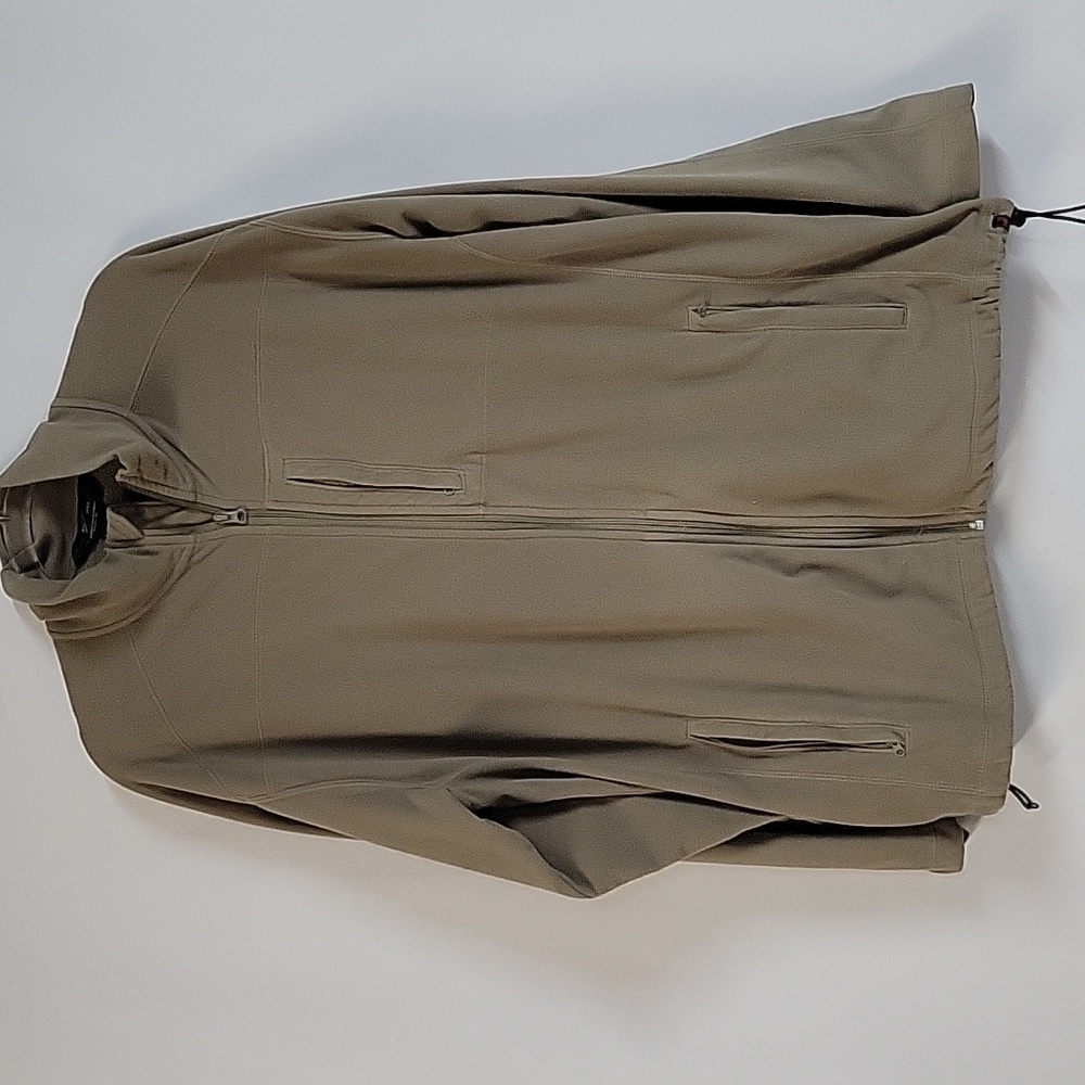 Woolrich Men's Full-Zip Fleece Jacket, Long-Sleeved, Tan, Mock Neck, Size XL